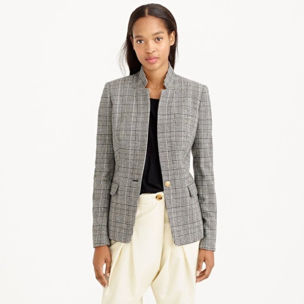 J Crew Wool Blazer Glen Print Size 12T